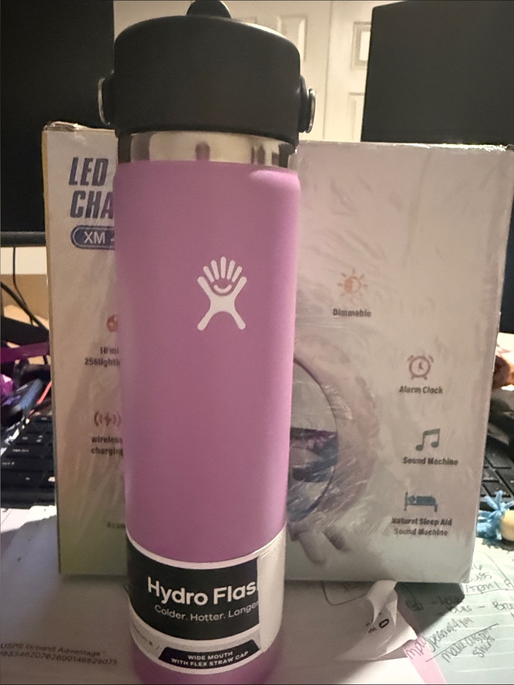 Hydro Flask Lavender Insulated Bottle with Black Lid